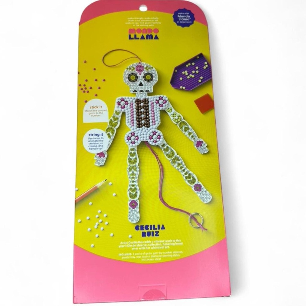 Mondo Llama Create Your Own Gem Calaca Kit Ages 6+ Dia de Muertos, New, Lot of 2 - Picture 4 of 6